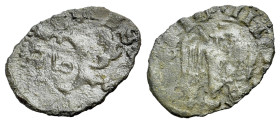 Italy, Pisa, c. 14th century. Quattrino (14mm, 0.33g, 1h). Large P, lowercase letter 'b'. R/ Crowned eagle, head l. Biaggi 1947; CNI 114.