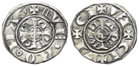 Italy, Verona (Republic). Cangrande I della Scala (1308-1329). AR Grosso da 20 Denari (19mm, 1.20g, 12h). ✠ (ladder) VE ∗ RO ∗ NA ∗ around cross patté...