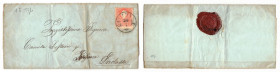 Busta Postale da Cividale con bollo di annullo e con affrancatura da 5 Soldi Anno 1860. Buone Condizioni.