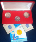Cina. Trittico. 30, 30, 20 Yuan 1980. Ag. XIII Olimpiadi Invernali. In Cofanetto. Proof.&nbsp;