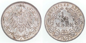 Germania. 1/2 Marco 1916 A. Ag. KM 17. Peso gr. 2,82. Diametro mm. 20. FDC.&nbsp;