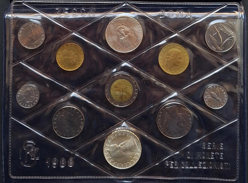 Serie Divisionale 1988. San Giovanni Bosco. 11 valori con 500 lire e 500 Lire S....