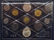 Serie Divisionale 1988. San Giovanni Bosco. 11 valori con 500 lire e 500 Lire S. Giovanni Bosco. Gig. 15. FDC. Confezione&nbsp;originale della zecca. ...