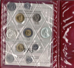 Serie divisionale 1993. 11 valori con 500 lire e 500 Lire Goldoni. Ag. Gig.20. FDC. Confezione originale della Zecca.