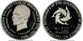 Elizabeth II Proof 25 Dollars 1968 PR68 Ultra Cameo NGC, KM26. First year of Independence commemorative one year type. From the Globus Collection HID0...