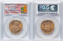 George V gold 10 Dollars 1914 MS64 PCGS, Ottawa mint, KM27, Fr-3. Canadian Gold Reserve. HID09801242017 © 2024 Heritage Auctions | All Rights Reserved...
