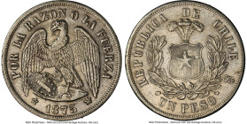 Republic Peso 1875-So AU Details (Cleaned) NGC, Santiago mint, KM142.1. HID09801242017 © 2024 Heritage Auctions | All Rights Reserved www.HA.com/Texas...