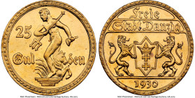 Free City gold 25 Gulden 1930 MS63+ NGC, Berlin mint, KM150, Fr-44. HID09801242017 © 2024 Heritage Auctions | All Rights Reserved www.HA.com/TexasAuct...