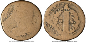 Louis XIV Mint Error - Double Struck, 2nd Struck 20% Off Center 2 Sols 1792-W Fair 2 NGC, Lille mint, KM603.16. HID09801242017 © 2024 Heritage Auction...