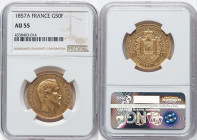 Napoleon III gold 50 Francs 1857-A AU55 NGC, Paris mint, KM785.1. Franc-547/4. HID09801242017 © 2024 Heritage Auctions | All Rights Reserved www.HA.co...