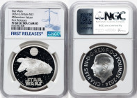 Charles III silver Proof "Millennium Falcon" 2 Pounds (1 oz) 2024 PR69 Ultra Cameo NGC, Mintage: 3,010. Star Wars series. First Releases. HID098012420...