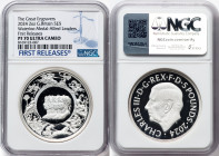 Charles III silver Proof "Waterloo Medal - Allied Leaders" 5 Pounds (2 oz) 2024 PR70 Ultra Cameo NGC, Mintage: 3,060. Great Engravers series. Original...