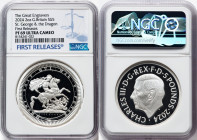 Charles III silver Proof "St. George & the Dragon" 5 Pounds (2 oz) 2024 PR69 Ultra Cameo NGC, Mintage: 3,060. Great Engravers series. Celebrating Bene...