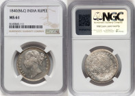 British India. Victoria Pair of Certified Rupees 1840 (b & c) MS61 NGC, Calcutta mint, KM458.2. HID09801242017 © 2024 Heritage Auctions | All Rights R...