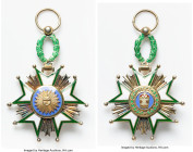 The Order of the Crown (Order of Taj) gilt & enamel First Class Badge ND (Instituted 1941) XF, Werlich-707. Size 76x45mm. Weight 25.05gm. HID098012420...