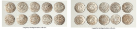 Abbasid Governors of Tabaristan. Anonymous 10-Piece Lot of Uncertified Hemidrachms ND (AD 780-793) XF, Tabaristan mint, A-73. Average size 24.2mm. Ave...
