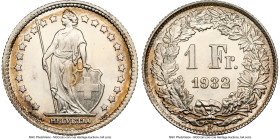 Confederation 4-Piece Lot of Certified Francs MS66 NGC, 1) Franc 1932-B 2) Franc 1937-B 3) Franc 1943-B 4) Franc 1953-B Bern mint, KM24. HID0980124201...