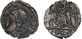 Rome Roman Empire 330 - 331 •PLG AE Nummus - Constantinus I (CONSTANTINOPOLIS) Bronze Lugdunum Mint 0.53g VF Clipped RIC VII 246 OCRE ric.7.lug.246