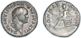 Rome Roman Empire 75 AR Denarius - Vespasian (PON MAX TR P COS VI; Pax) Silver Rome Mint 3.49g VF RIC II.1 772 OCRE ric.2_1(2).ves.772