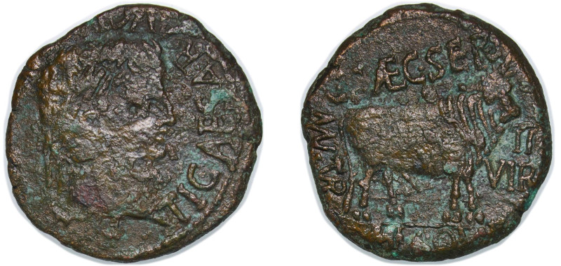 Rome Roman Empire Roman provinces, Tarraconensis 14 - 37 AE As - Tiberius (C CAE...