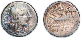 Rome Roman Republic (ancient) 123 BC AR Denarius (Fannia: Marcus Fannius; ROMA / M. FAN. C. F.) Silver Rome Mint 3.86g VF RRC 275/1 CRR 419 RBW 1097