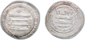 Islamic states Abbasid Caliphate 870 - 892 Dirham - al-Mu'tamid (Citing the heir-apparent al-Mufawwid as Ja'far below) Silver Madinat al-Salam Mint 2....