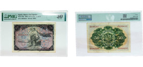 Spain Kingdom 1906 50 Pesetas Paper PMG Very Fine 30 P 58a