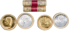 Spain Kingdom 1980 - 1982 M Original Bank Roll (2 Original Rolls with 100 coins) Madrid Mint BU