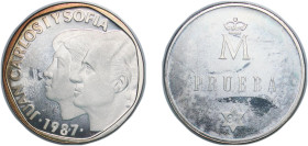Spain Kingdom 1987 *87 500 Pesetas - Juan Carlos I (silver,portraits) Silver (.925) Madrid Mint (200000) 12.62g PF KM TS1