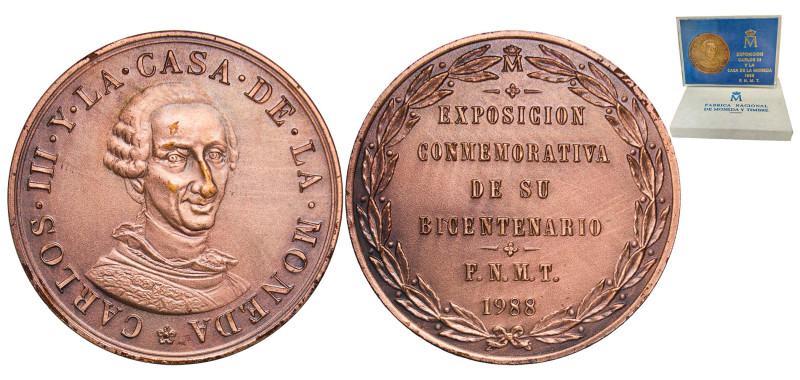 Spain Kingdom 1988 M Medal - Juan Carlos I (EXPOSICIÓN CARLOS III Y LA CASA DE L...