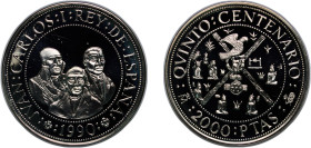 Spain Kingdom 1990 2000 Pesetas (Hidalgo, Morelos and Juarez) Silver (.925) Madrid Mint (27000) 26.91g PF KM 868