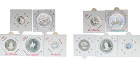 Spain Kingdom 1991 M 100, 200, 500, 1000 & 2000 Pesetas Set - Juan Carlos I (5th Centennial of the Discovery of America, 5 Lots) Silver (.925) Madrid ...