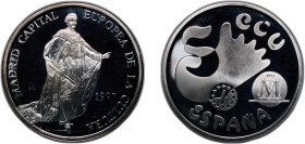 Spain Kingdom 1992 M 5 ECU (Madrid European Capital of Culture) Silver (.925) Madrid Mint (100000) 33.53g PL X M11