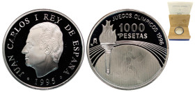 Spain Kingdom 1995 M 1000 Pesetas - Juan Carlos I (Atlanta '96) Silver (.925) Madrid Mint (67743) 13.5g PF KM 952