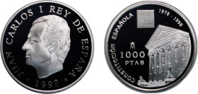 Spain Kingdom 1998 M 1000 Pesetas - Juan Carlos I (Constitution) Silver (.925) Madrid Mint (75000) 13.53g PF KM 1034