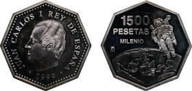 Spain Kingdom 1999 M 1500 Pesetas - Juan Carlos I (exploration) Silver (.925) Madrid Mint (50000) 20.04g PF KM 1010