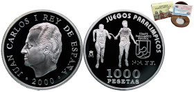 Spain Kingdom 2000 M 1000 Pesetas - Juan Carlos I (Sydney 2000 water polo) Silver (.925) Madrid Mint (30000) 13.5g PF
