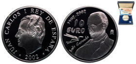 Spain Kingdom 2002 M 10 Euros - Juan Carlos I (Luis Cernuda) Silver (.925) Madrid Mint (25000) 27g PF KM 1087