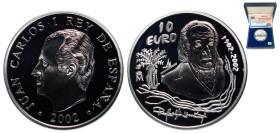 Spain Kingdom 2002 M 10 Euros - Juan Carlos I (Rafael Alberti) Silver (.925) Madrid Mint (25000) 27g PF KM 1088
