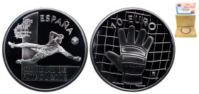 Spain Kingdom 2002 M 10 Euros (2002 FIFA World Cup - Letter "L") Silver (.925) Madrid Mint (25000) 27g PF KM 1080
