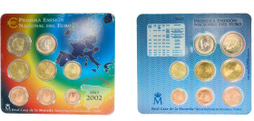 Spain Kingdom 2002 M Euro Set (8 Lots) Madrid Mint UNC