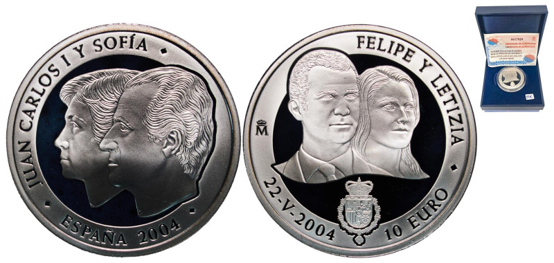 Spain Kingdom 2004 M 10 Euros - Juan Carlos I (Wedding of Prince Felipe and Leti...