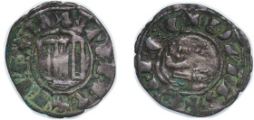 Spain Kingdom of Castile and Leon 1295 - 1312 Dinero - Fernando IV (three points) Billon 0.81g VF AB 328