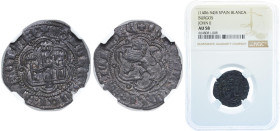 Spain Kingdom of Castile and Leon 1406 - 1429 B Blanca - Juan II Billon Burgos Mint 1.6g NGC AU 58 AB 624
