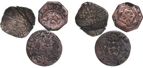 Spain Kingdom of Navarre Spanish states 15th - 17th Centuries Coinage (3 Lots) Copper VF