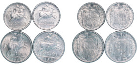 Spain Nationalist Government 1940 - 1953 Centimos Sett - Iberian rider (4 Lots) Aluminium BU