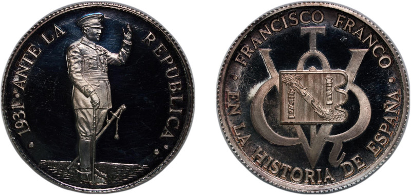 Spain Nationalist Government ND Medal - Francisco Franco Silver 18.79g PF
