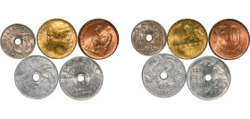 Spain Second Republic 1927 - 1937 Coinage (5 Lots) Madrid Mint BU