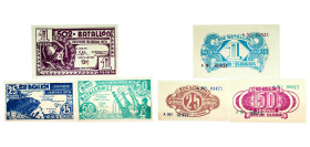 Spain Second Republic 1937 Centimos Set (502nd battalion, 3 Lots) Paper UNC