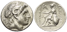 Königreich Thrakien. Lysimachos (306 - 281 v. Chr.).

 Tetradrachme (Silber). Ca. 297 - 281 v. Chr. Lampsakos.
Vs: Kopf des vergöttlichten Alexande...